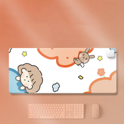 Lucu Hewan PU Kulit Kantor dan Rumah Hangat Meja Meja Mouse Pad Pemanas Kustom Mouse pad