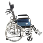 Recline Manual Mobility Walking Aids Commode Kursi Roda Lipat Pejalan Kaki